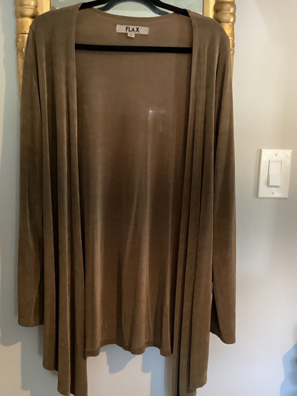 Flax open cardigan ..M stretchy, slinky..matches the tunic I just offered.